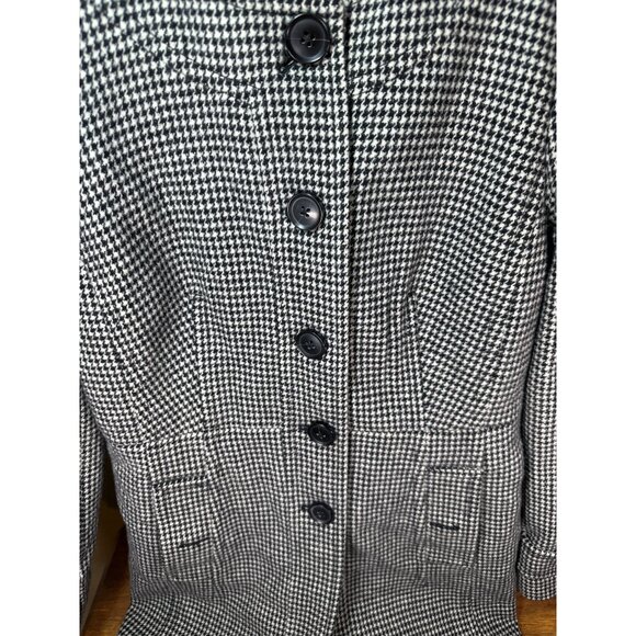 Banana Republic Black and White Checkered Ladies Pea Coat- Small - Picture 6 of 8